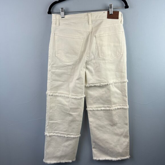 Johnny Was Sevilla Cropped Wide Leg Jean White Cotton Blend Denim Size 26 - Picture 12 of 14